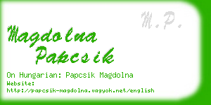 magdolna papcsik business card